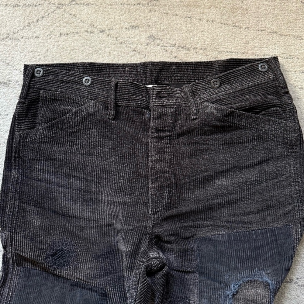 RRL Tabacco Distressed Corduroy Patchwork pants 34/32